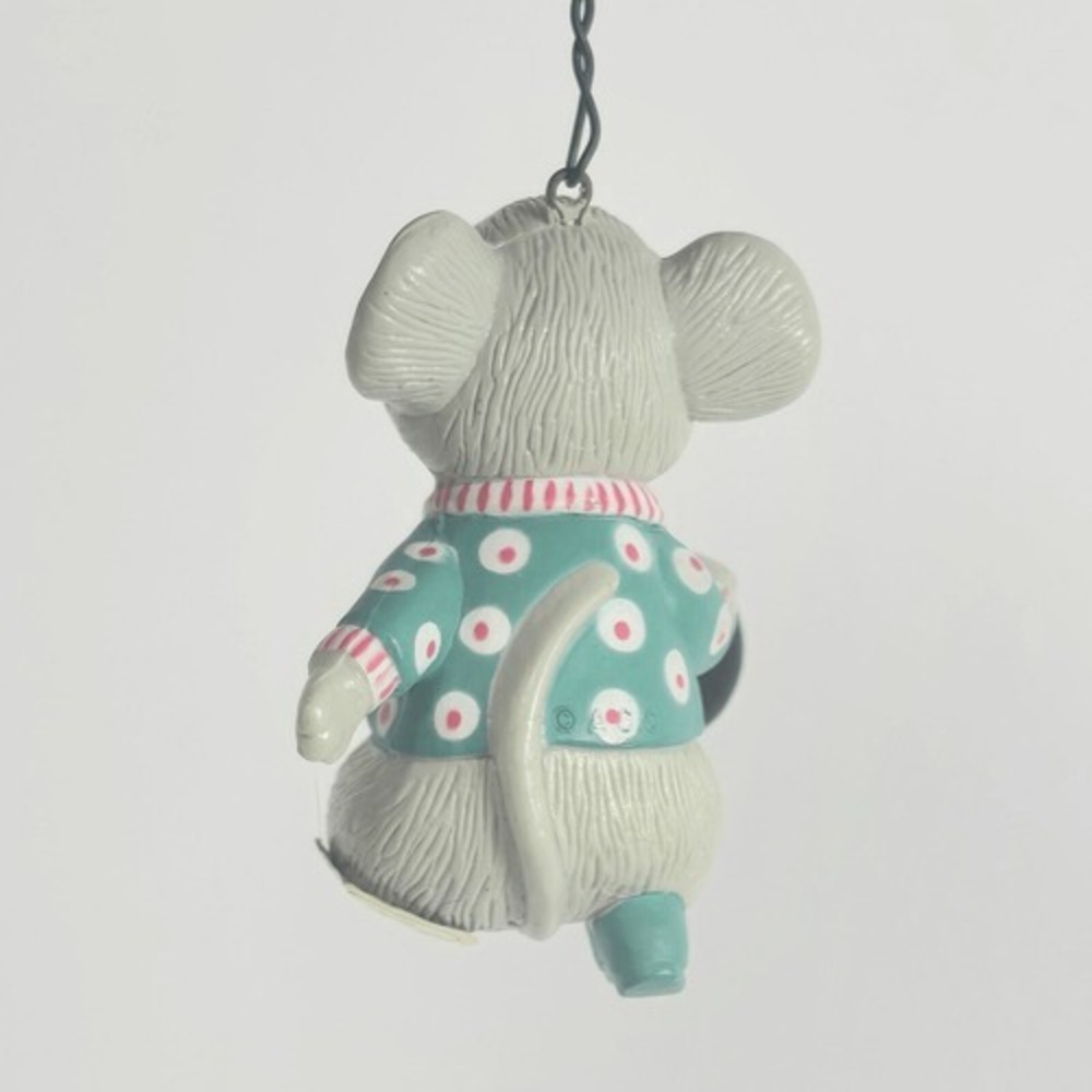 Vintage‎ 1988 American Greetings Christmas Ornament Mouse W/ Bowling  Ball - Picture 3 of 6